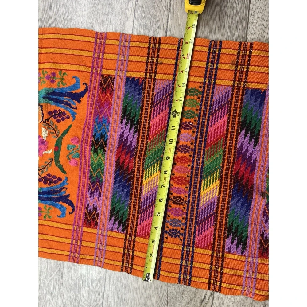 Vtg Guatemalan Table Runner Tapestry /Embroidered 42